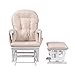 Kub Haywood Reclining Nursing Glider and Footstool (White)