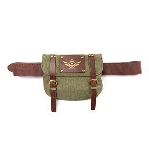 Preisvergleich Produktbild Zelda Tasche Belt Umhängetasche in Grün Braun aus 100% Baumwolle