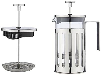French Press Coffee/Tea Maker Cafetiere with Stainless Steel Frame Handle and Lid, 3 Cup/350ml