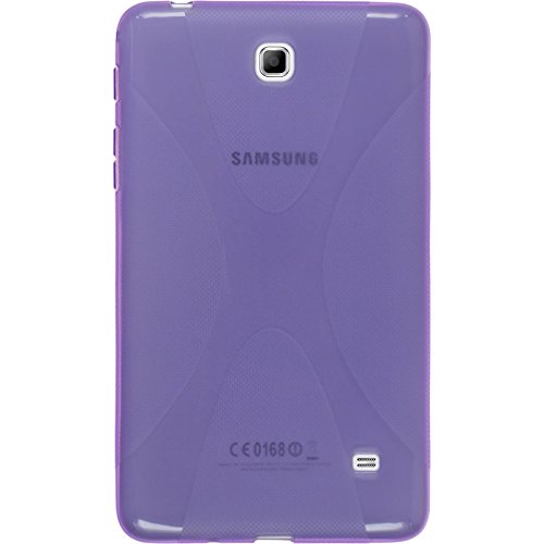 PhoneNatic Case für Samsung Galaxy Tab 4 7.0 Hülle Silikon lila X-Style Cover Galaxy Tab 4 7.0 Tasche + 2 Schutzfolien - 3