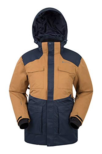 Preisvergleich Produktbild Mountain Warehouse Luna II Herren-Skijacke - Wasserdichte Winterjacke, atmungsaktiv, warm, verklebte Nähte, Snowskirt, Skipass-Tasche - Kleidung für Snowboarden, Urlaub Hellbraun X-Large