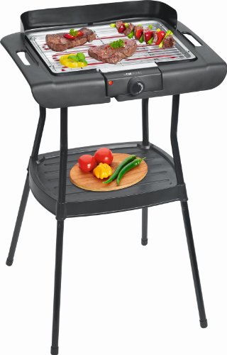 2 in 1 Barbeque Standgrill und Tischgrill (2000 Watt, Elektro-Grill, Grillrost 35,5 x 24,5 cm, Winschutz)