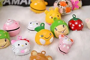 RvPaws Cartoon Colorful Charm Collar Bell for Dog Puppies Cat ( Small Size Assorted, Pack of 1) Color and Design Random.