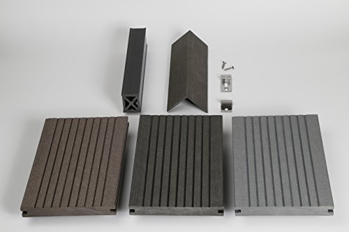 WPC Terrassendiele Volldiele Inovation 138 x 19 mm Musterbox mit allen Systemteilen - 2