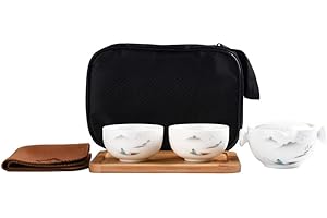 Liang baobao Wygodny czajniczek filiżanka porcelanowa filiżanka biała glazurowana podróżny zestaw do herbaty (zestaw krajobrazowy)