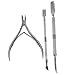 Neverland 3pcs Stainless Nail Cuticle Spoon Pusher Remover Cutter Nipper Clipper Set Kit