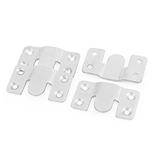 sourcingmap 4pcs 54mmX30mmX2mm Acero Inoxidable Gancho de Mueble Sofa Foto Marco Entrelazar Soporte Conector