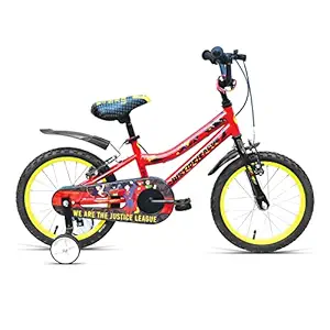 VECTOR 91 Justice League 16T Single Speed Kids Cycles (Red & Yellow, Ideal for: 4 to 6 Years)
