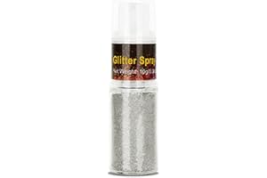 Go Ho Hair and Body Glitter Spray,Festival Glitter Powder Makeup for Hair/Body/Clothes,Glitter Spray for Silver Christmas Decorations,Silver Loose Sparkle Powder Glitter,10g