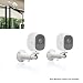Produktbild (2 Stk. Weiß) 10cm Überwachungskamera Wandhalterung für Arlo Kamera - Montage für Netgear Arlo Q Pro HD Go CCTV | Festgeschraubte Wandhalterung mit 360° schwenkbarem Arm für Outdoor / Indoor Anti-Diebstahl Überwachung - Mount von Sully