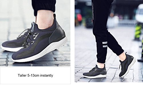 CHAMARIPA-Aufzugs-Turnschuhe Sport-beiläufige leichte Schuhe mit versteckter anhebender Ferse für Mann Schwarzes Blau Grau -7cm Taller-H71C62V012D - 6