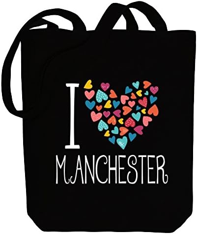 Idakoos I love Manchester colorful hearts - US Cities - Canvas Tote Bag