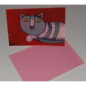 Karte DINA 6, Grußkarte, Katze, Original