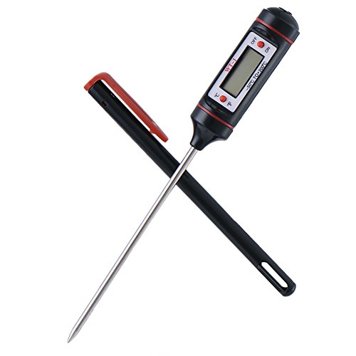 Digital LCD Thermometer Edelstahl Messsonde Temperatur KFZ Meßgerät Lebensmittel ohne Knopfbatterien - 4