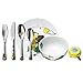 Produktbild WMF Janosch Kindergeschirr, mit Kinderbesteck, 6-teilig, mit Fahrradklingel, ab 3 Jahren, Cromargan Edelstahl poliert, spülmaschinengeeignet, farb- und lebensmittelech