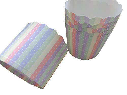 Fletion 100 Stück Bunte Cupcake Wrappers Hohe Temperatur Backen Tassen Fest Papier Muffin Cup Cupcake Papierbecher für Hochzeit Geburtstag Party DIY Cake Decoration - 6