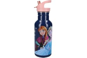 My sweety pop - Trinkflasche Mädchen Frozen Blau - Edelstahl - Krippe - Kindergarten - Schule - Urlaub - Mahlzeit - 22 cm - 500 ml - Hydration - Geschenkidee - Flasche