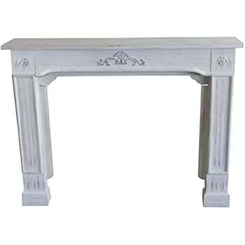 Amazon.de: Kaminumrandung weiß 12cm Tiefe, Dekokamin, Handarbeit