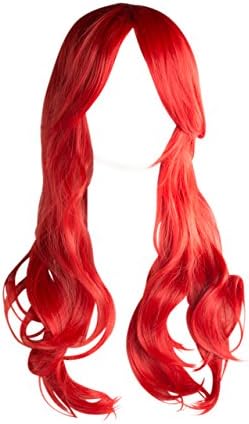 WIG-100-Long Wavy Red Wig with Centre Parting