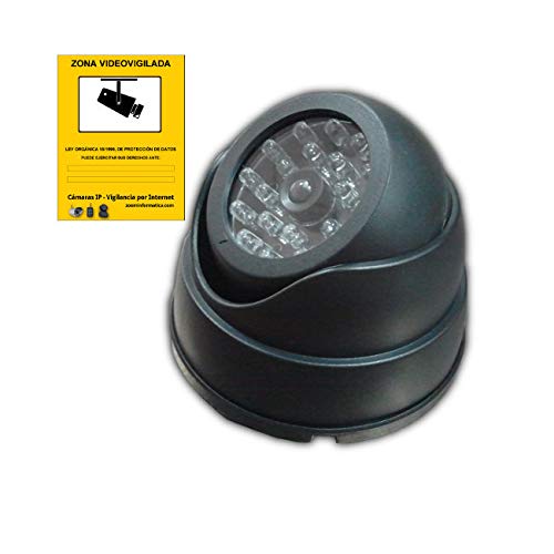 alarmaszoom CAMARAS Techo VIGILANCIA IP Falsa Imitacion DISUASORIA con Domo con Cartel Regalo DISUASORIO VIGILANCIA Video VIDEOVIGILANCIA Seguridad HOGAR Oficina COMERCIOS Comercio