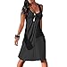 Produktbild BHYDRY Bekleidung Frauen Frauen-Sommer-reizvolles festes Sleeveless einfaches gefaltetes beiläufiges MinikleidLarge,Schwarz