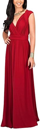 Monsme Women Large Size Dress Evening Gown High-end Fashion Pure Color Sexy Dress (M, Red)