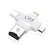 Produktbild owikar USB TF Kartenleser, 4 in 1 Multifunktions-Speicherkarte Reader USB-Anschluss Unterstützung TF/Micro SD Karte für iphone samsung Huawei HTC Phone Linux chrom Windows Tablet Laptop PC