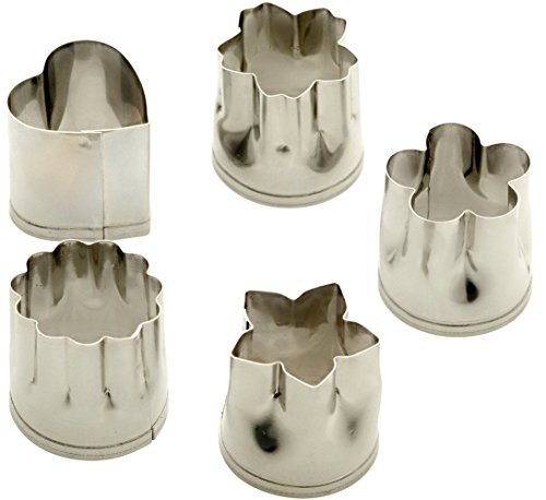 LOTOS® 5-Stück Edelstahl Mini Kekse Ausstechformen Set, Geeignet für Machen in Verschiedene Formen Plätzchen Obst Gemüse