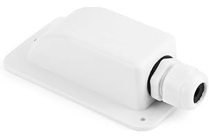 QWORK® Passe-Toit IP68 Presse-étoupe Solaire étanche boîtier d'entrée de câble 1 Voie résistant aux intempéries, Caravane et Bateau Passe câble en ABS, Blanc, 1 Pièce