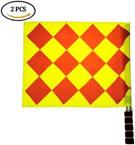 AOOPOO Football Flags Referee Football Soccer&ABS Waterproof with Carry Bag for Rugby Football Hockey Training (Yellow 2)