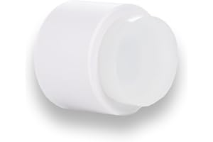 Butée de porte murale adhésive | Ø 28x28 mm | Caoutchouc Blanc | Acier Inoxydable | Laqué Blanc | Avec Bouchon + Vis | EVI Herrajes Mod. I-198/28-TPM-BBL