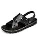 Produktbild Apragaz Herren Open Toe Sandalen Sommer Outdoor Fischer Sandalen Atmungsaktiv Sport Strand Slipper (Color : Schwarz, Größe : 39 EU)