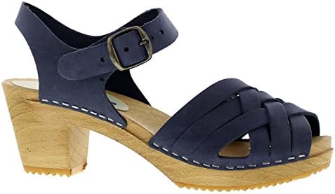 Moheda Betty High Heel Clog in Navy Blue Nubuck Leather UK 5 EUR 38