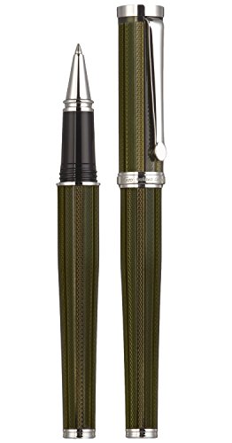 Xezo Architect Olive Metallic Fine Executive Rollerball Pen. Diamond-Cut Weighty Barrel. Serial Number. Platinum Plated. Limited Edition of 500