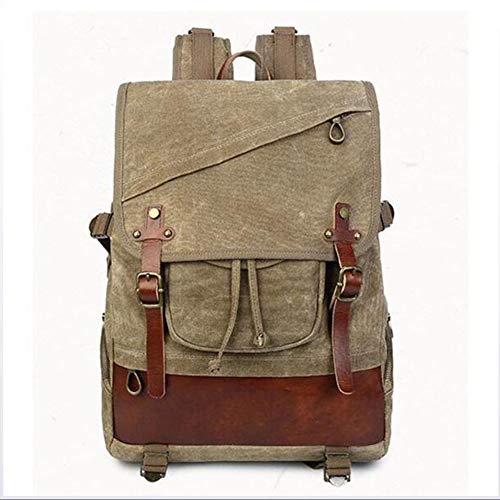Preisvergleich Produktbild LYJNP1 Canvas-Rucksack Wasserdichte Segeltuchtasche für Herren Rucksack Retro Rucksack mit großer Kapazität,Brown