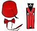 Produktbild Islander Fashions Erwachsene Red Fez Hat Plain Hosentrger Fliege 3-teilig Herren Space Time Traveller Set One Size