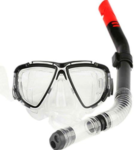 High-Quality Pc Flat Light Swimming Goggles Full Dry Breathing Tube Silicone Snorkeling Waterproof Mask, 003