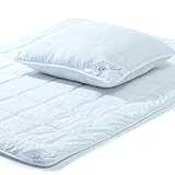 Hochwertiges Ganzjahresdecken Bettenset 135 - 200 cm, Kissen 80 x 80 cm kein lästiger Austausch mehr zwischen Winter- und Sommerdecke. Wärmerückhaltung im Winter und optimale Luftzirkulation im Sommer. Einfach eine Deckeset für das ganze Jahr.