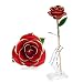 Produktbild Valentinstag Geschenke für Sie, ICOCO 24 Gold Langen Stiel Echte Rose mit Standfuß – romantisches, persönliches, liebevolles Blumengeschenk für Frau Freundin Geburtstag, Muttertag, Hochzeitstag, Jahrestag, Geburtstagsgeschenk Rose