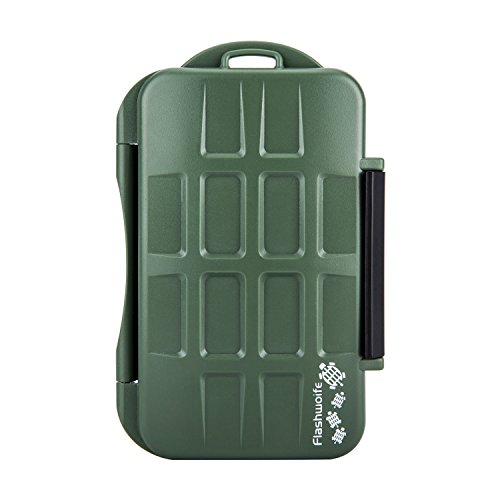 Flashwoife – patentierte Aufnahme – Turtle-SD8MSD16G – Survival Edition – wasserdichte Speicherkarten Schutzbox für 8 Stück SDHC und 16 Stück MicroSD Cards Case in Olivgrün - 7