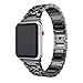 Produktbild Jamicy Luxus Legierungs Kristalluhr Band Handgelenk Bügel für Apple Uhr Reihe 3 38mm / 42mm (Schwarz, 38mm)