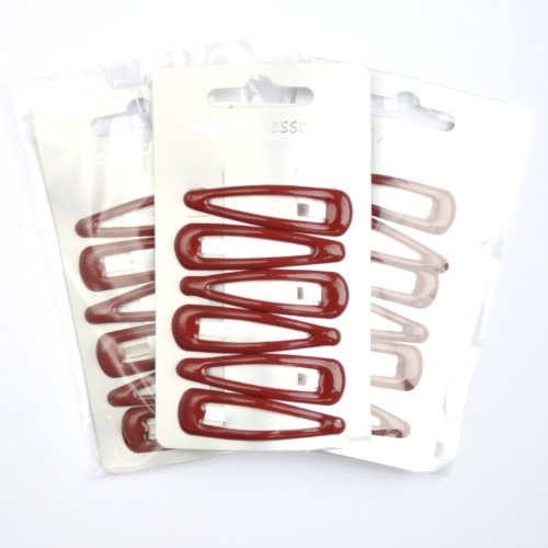 18 x Burgundy Sleepy Clips/ Snap Clips/ Hair Clips - School Colours