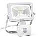 Produktbild Albrillo Ultraslim 10W LED Scheinwerfer mit Bewegungsmelder 700 Lumen Super helle LED Fluter mit 180° Sensor, 6000k tageslichtweiß mit weiß Aluminium und Wasserdicht