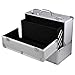 chinkyboo Professional Extra Large Space Aluminium Beauty Cosmetic&Makeup Case Toiletry Storage Nail Hairdressing Vanity Box Valentines Day Gift (Silver)