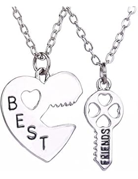 lureme® Mode Schmuck Legierung Friendship Best Freunde Halskette 2 Pieces Pendant Halskette(nl004226)