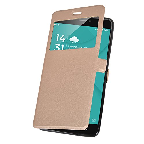 ELTD DOOGEE Y6 flip Cover  View flip funda carcasa case para DOOGEE Y6 5 5-Inch  Oro