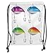 Produktbild Drawstring Backpacks Bags,Fishing Decor,Collection of Fishing Lures in Trout Shape Trap for Sea Mammals Creatures Picture,Multi Soft Satin,5 Liter Capacity,Adjustable String Closur
