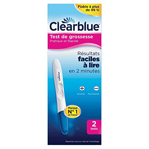 Clearblue Test de Grossesse Pratique et Rapide, Lot de 2