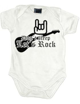 Don´t sleep let´s rock Babybody kurzarm blackprint
