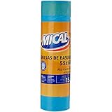 Mical - Bolsas de basura - 55x60, color azul - 15 unidades